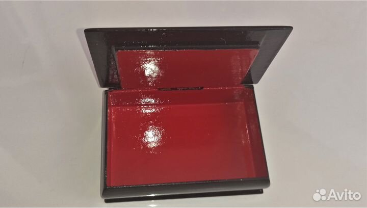 Шкатулка лаковая под палех тройка папье-маше 9-7-3