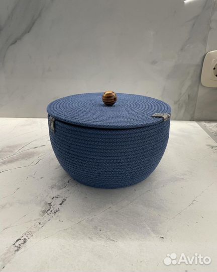 Корзина интерьерная из джута и хлопкового шнура