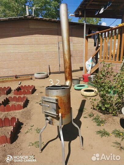 Печь для казана с трубой