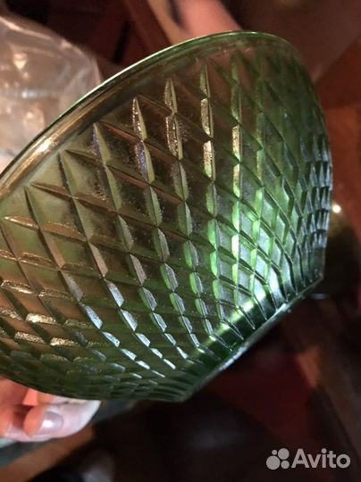 Ваза для фруктов цветное стекло СССР