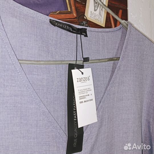 Роскошное платье туника сер/голуб 56-60