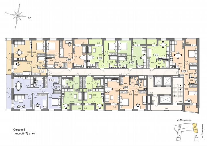 2-к. квартира, 61,3 м², 15/26 эт.