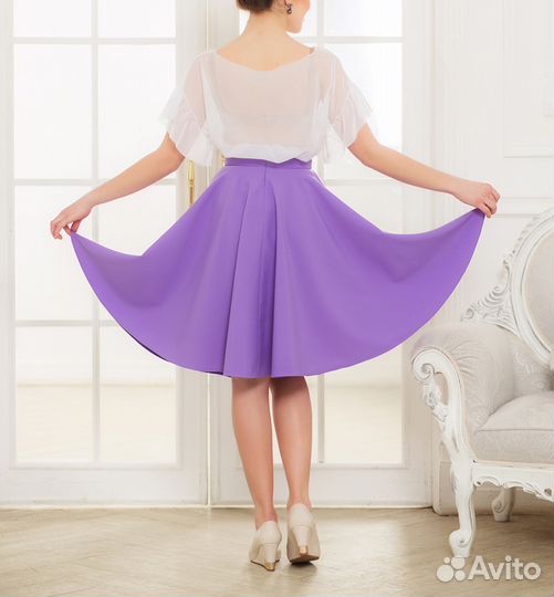 Юбка солнце сиреневая