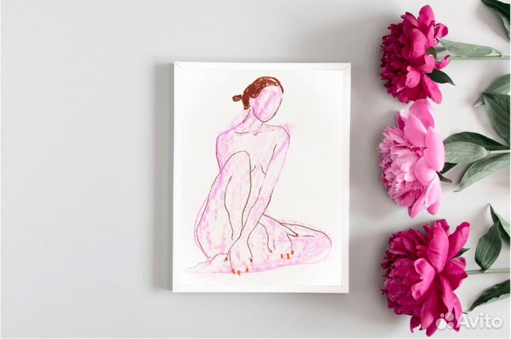 Рисунок обнаженной натурщицы