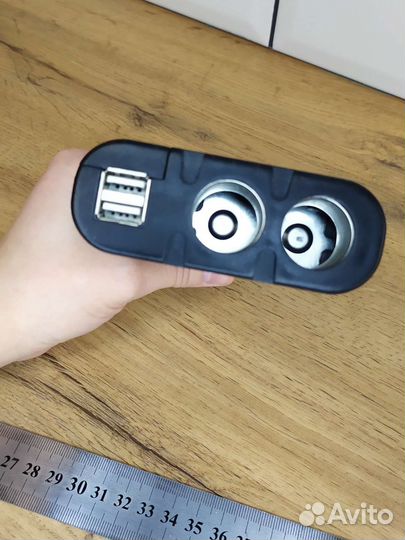 Разветвитель прикуривателя на 2 гнезда и 2 USB