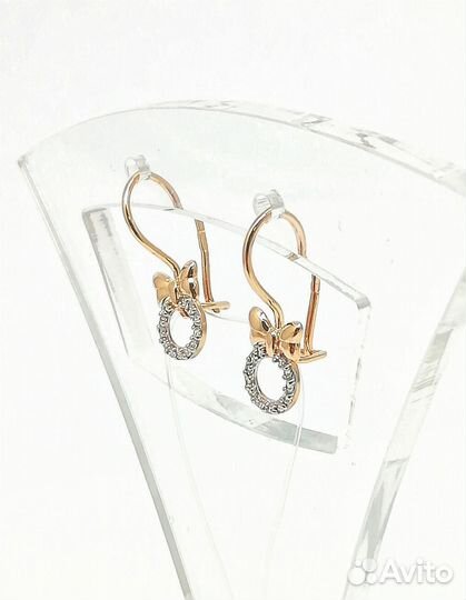 Золотые золотые серьги детские из красного золота