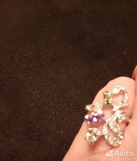 Кольцо Jenavi с кристаллами Swarovski и фианитами