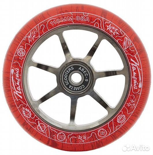 Колёса для сам. Комета Старт Красный с блёстками/Ч