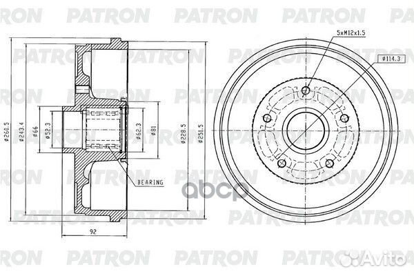 Барабан тормозной renault Duster 4x2 / Kaptur 1