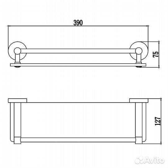 Полка стеклянная Savol S-408791, хром