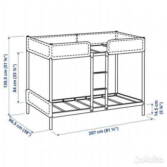 Двухярусная кровать IKEA tuffing