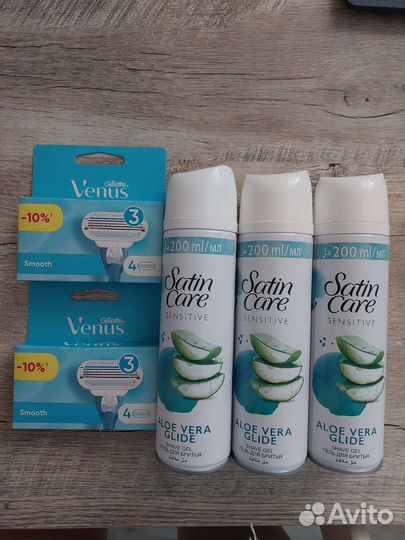 Сменные кассеты venus, гель для бритья Satin Care