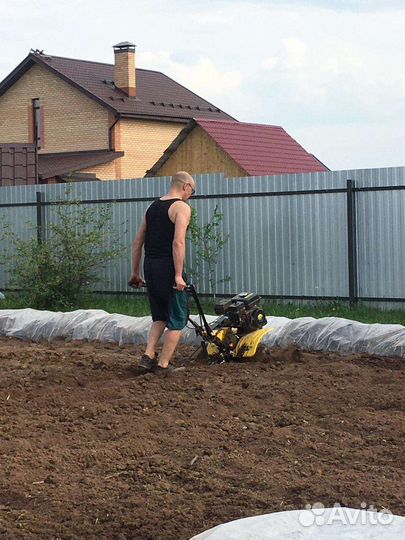 Вспашка земли под газон, и культивация мотоблоком