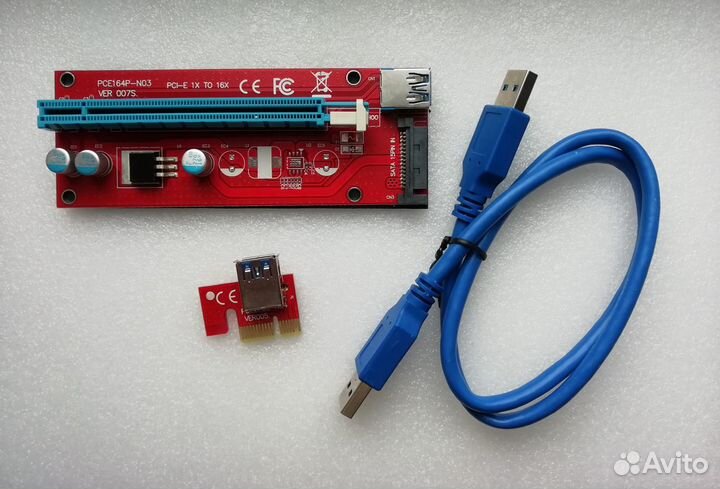 Новый райзер PCI-E ver. 007s (SATA, майнинг)