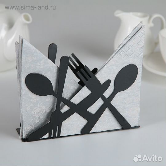 Салфетница Доляна «Приборы», 13,54,59,5 см, цвет ч