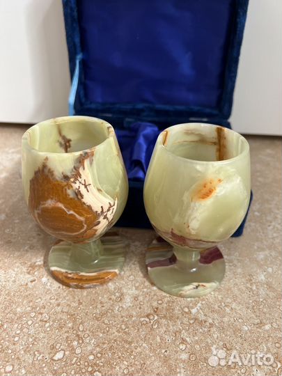 Бокалы из Оникса(мрамор) набор 2 шт