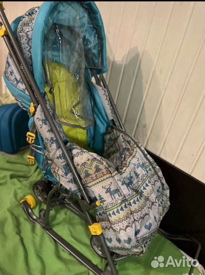 Детские санки коляска с колесами бу