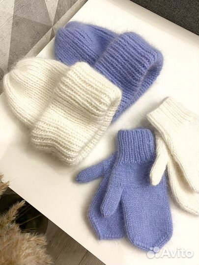 Шапка варежки