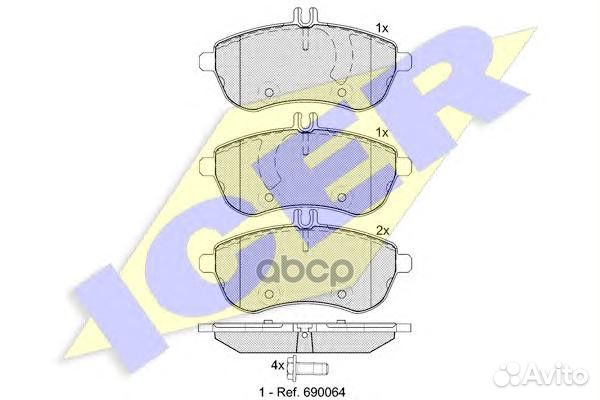 Колодки передние MB W204 icer 181821 181821 Icer