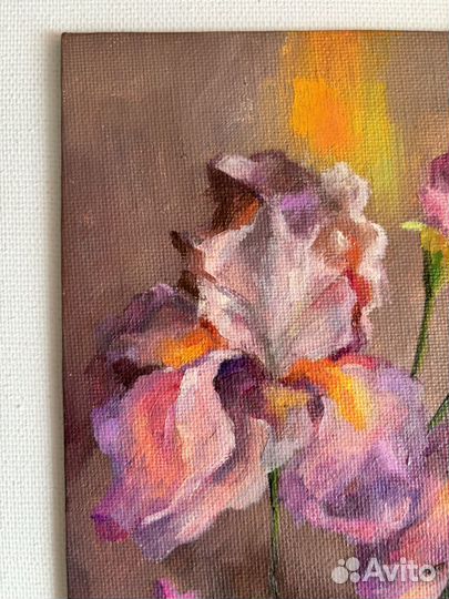 Ирисы. Картина маслом