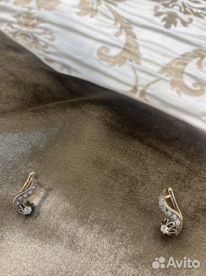 Серьги СССР с бриллиантами