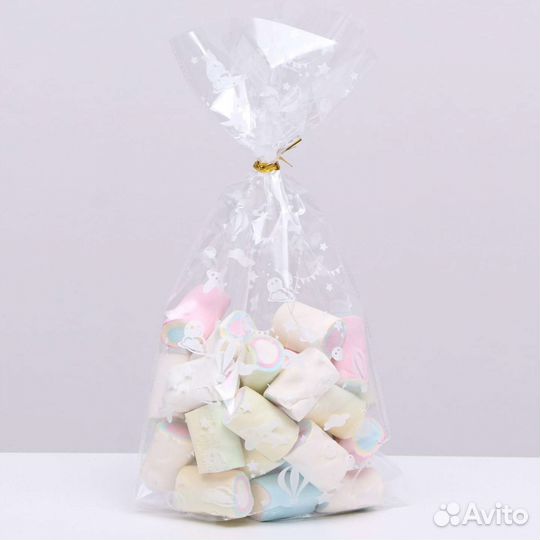 Пакет подарочный прозрачный 20 на 40 см