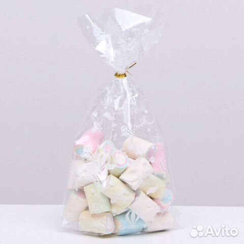 Пакет подарочный прозрачный 20 на 40 см