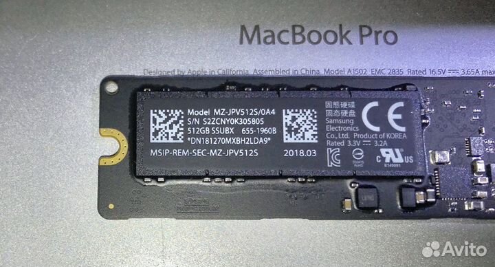 SSD диск 128/256/512ggb Apple