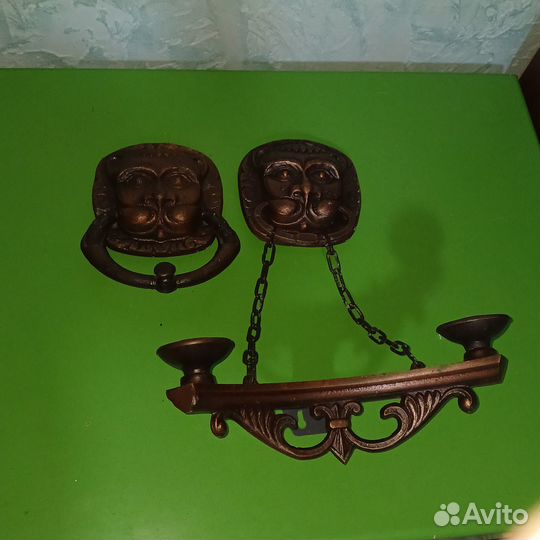 Подсвечник + дверная ручка винтаж СССР