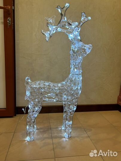 Светодиодный олень 90 см и дед мороз