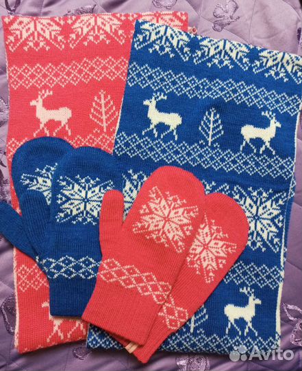 Комплекты шарф и варежки