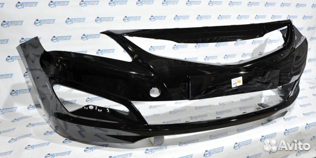 Передний бампер хундай соларис черный №19