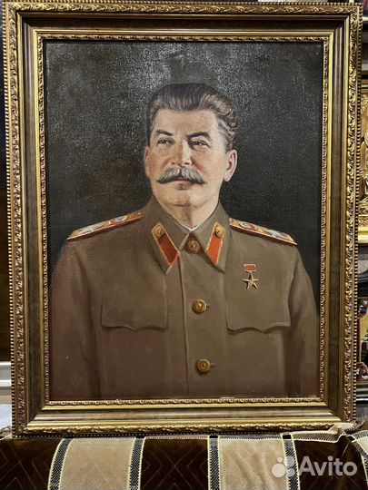 Портрет Сталина И.В.,холст,масло