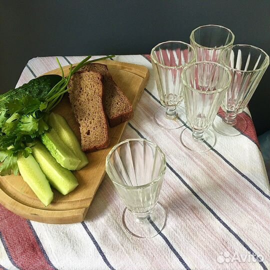 Рюмки гранённые на ножке СССР 6 штук