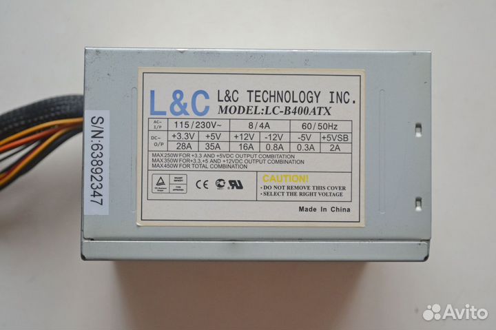 Блок питания модель LC - B400ATX 400W