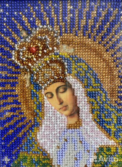 Икона Божией Матери «Остробрамская» бисером