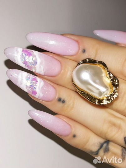 Маникюр наращивание ногтей