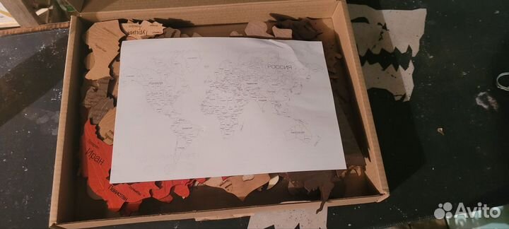 Карта мира настенная мозайка 160х85 см