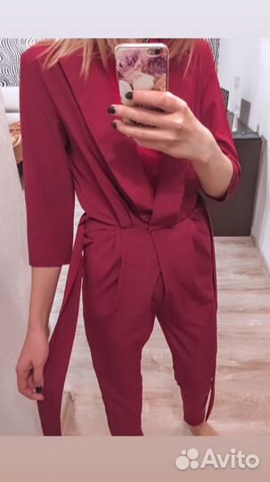 Комбинезон шифоновый вишневый