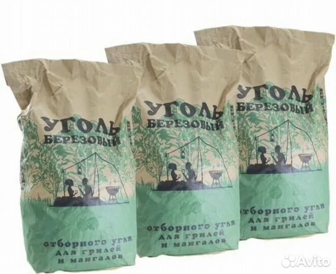 Уголь древесный 3 кг; 5 кг ;