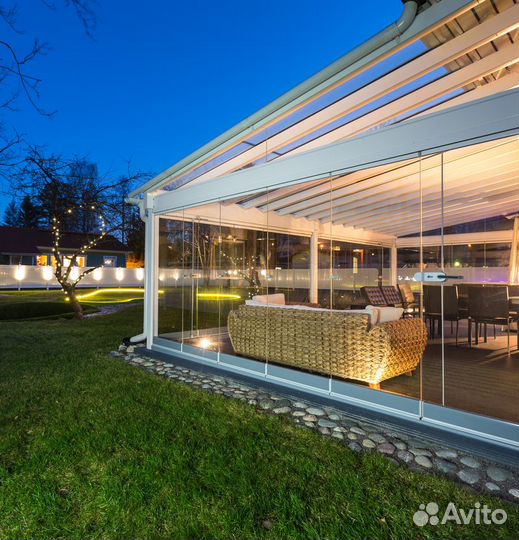 Безрамное остекление террасы