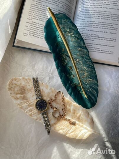 Перо из эпоксидной смолы. Подставка, поднос