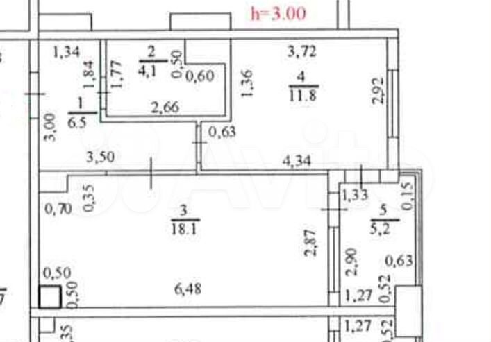 1-к. апартаменты, 43,9 м², 1/5 эт.