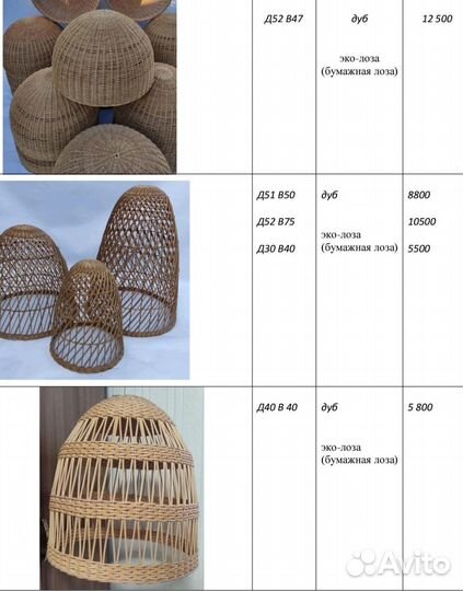 Люстры плетеные потолочные абажуры