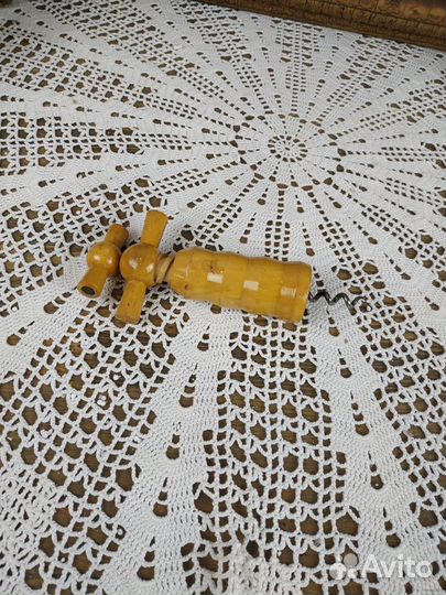 Винтажный деревянный винный штопор ручной работы