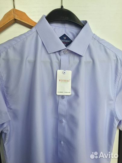 Рубашка мужская 50 светло-сиреневая новая