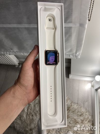 Часы apple watch 3 42mm розовые
