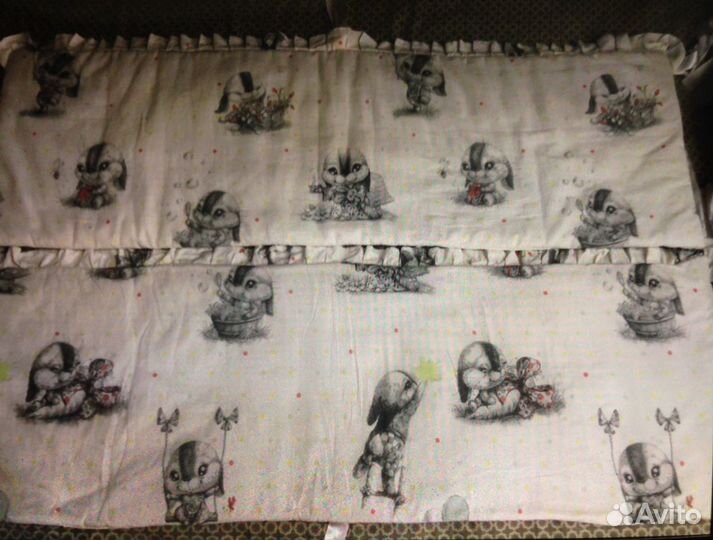 Бортики в кроватку + простынь на резинке