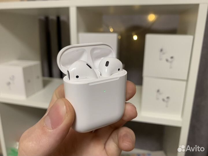 Беспроводные наушники airpods 2 новые + чехол