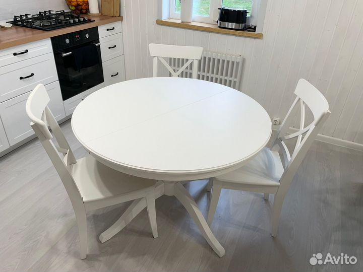 Стол круглый со стульями икеа